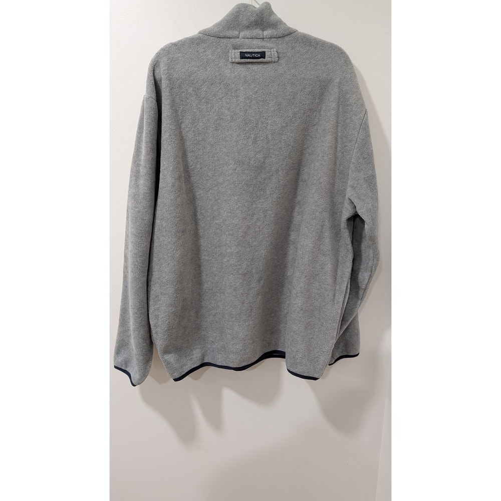 Nautica Mens XXL Gray Fleece Quarter Zip Pullover Mock Neck Sweatshirt NWT - Picture 4 of 4